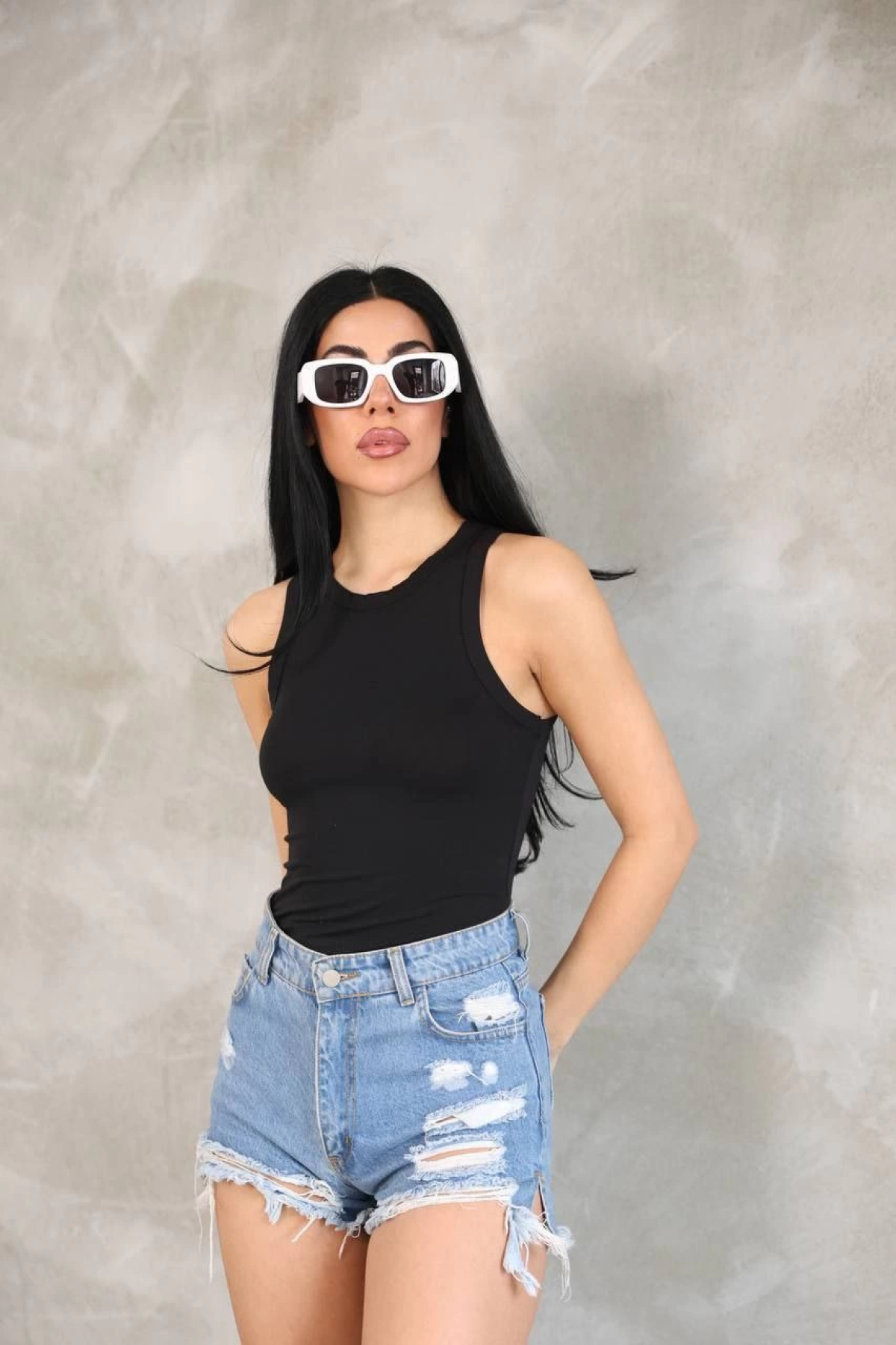 Velmora    Kolsuz Badi bluz - Siyah -