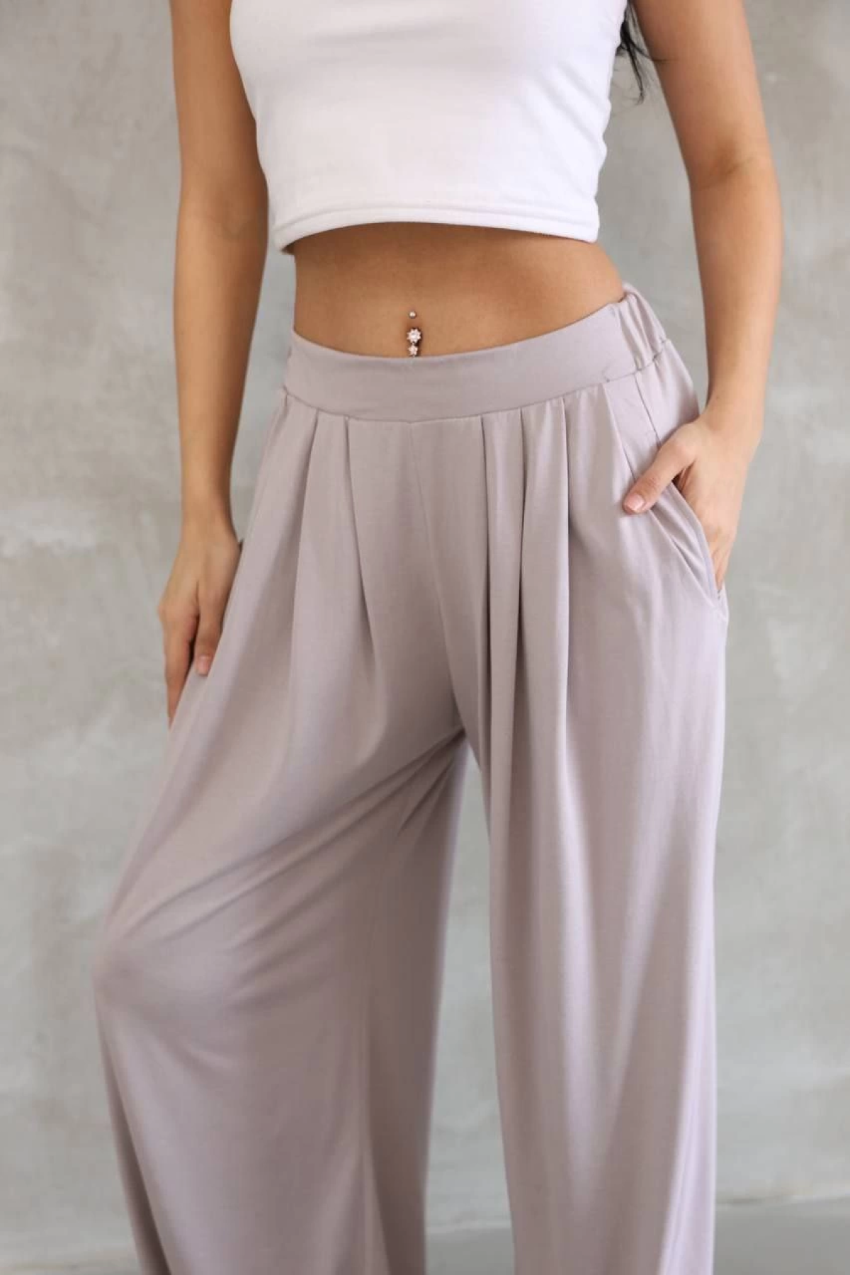 Velmora  Osy Modal Yumuşak Dokulu   Kumaş Boru Paça Salaş Eşofman - Bej -