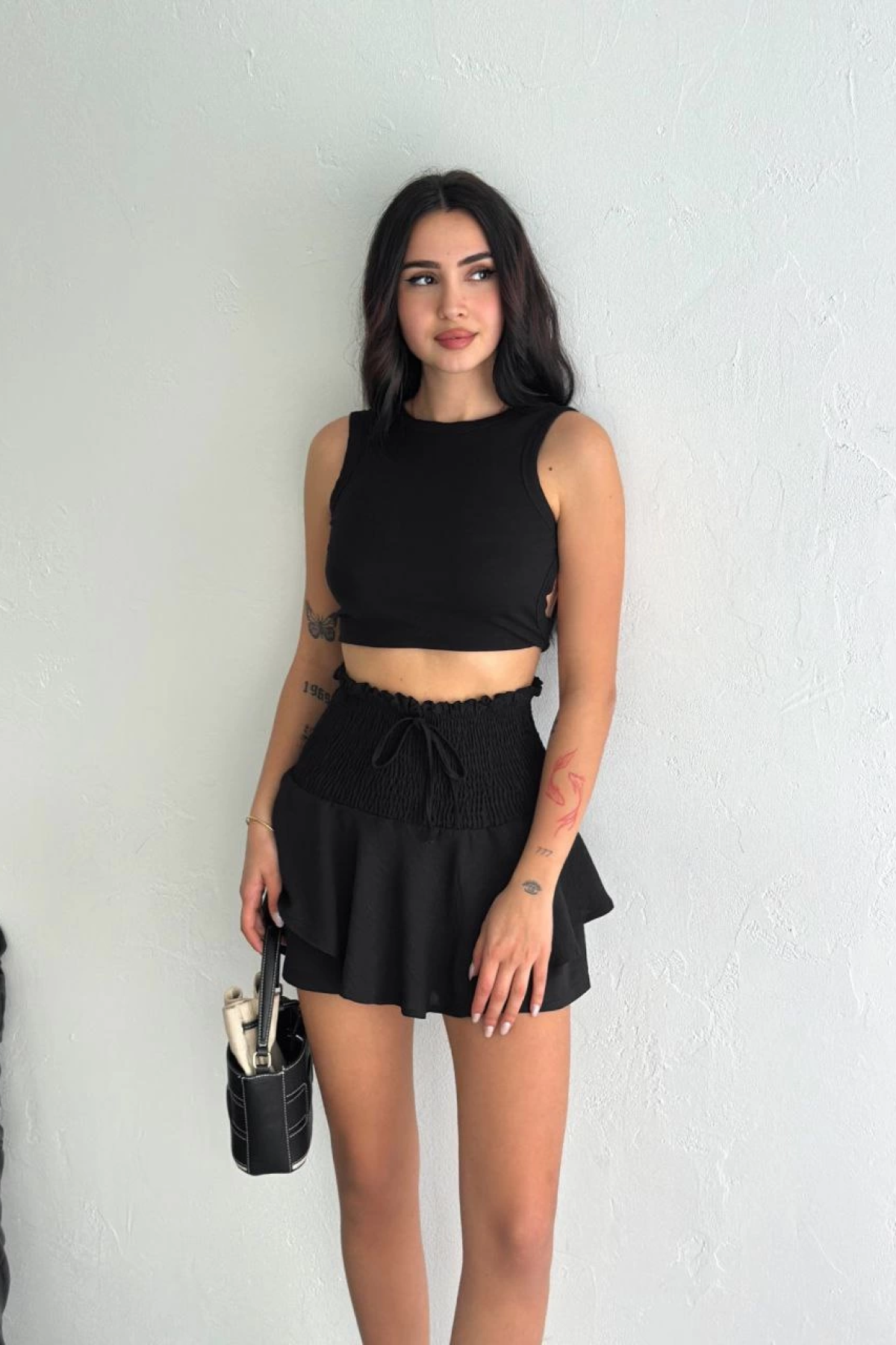 Velmora  Ayrobin Şortlu Etek - Siyah -