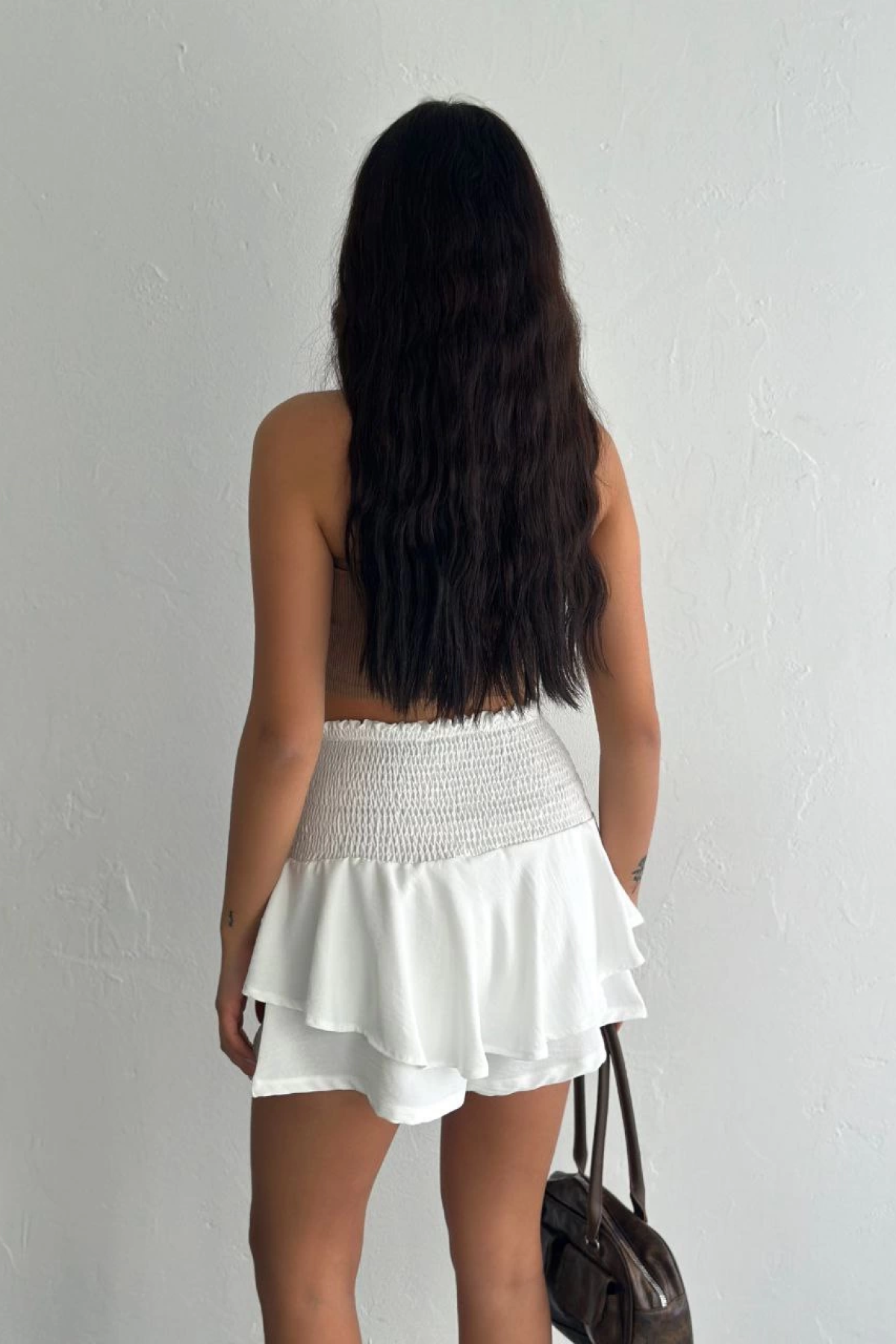 Velmora  Ayrobin Şortlu Etek - Beyaz -