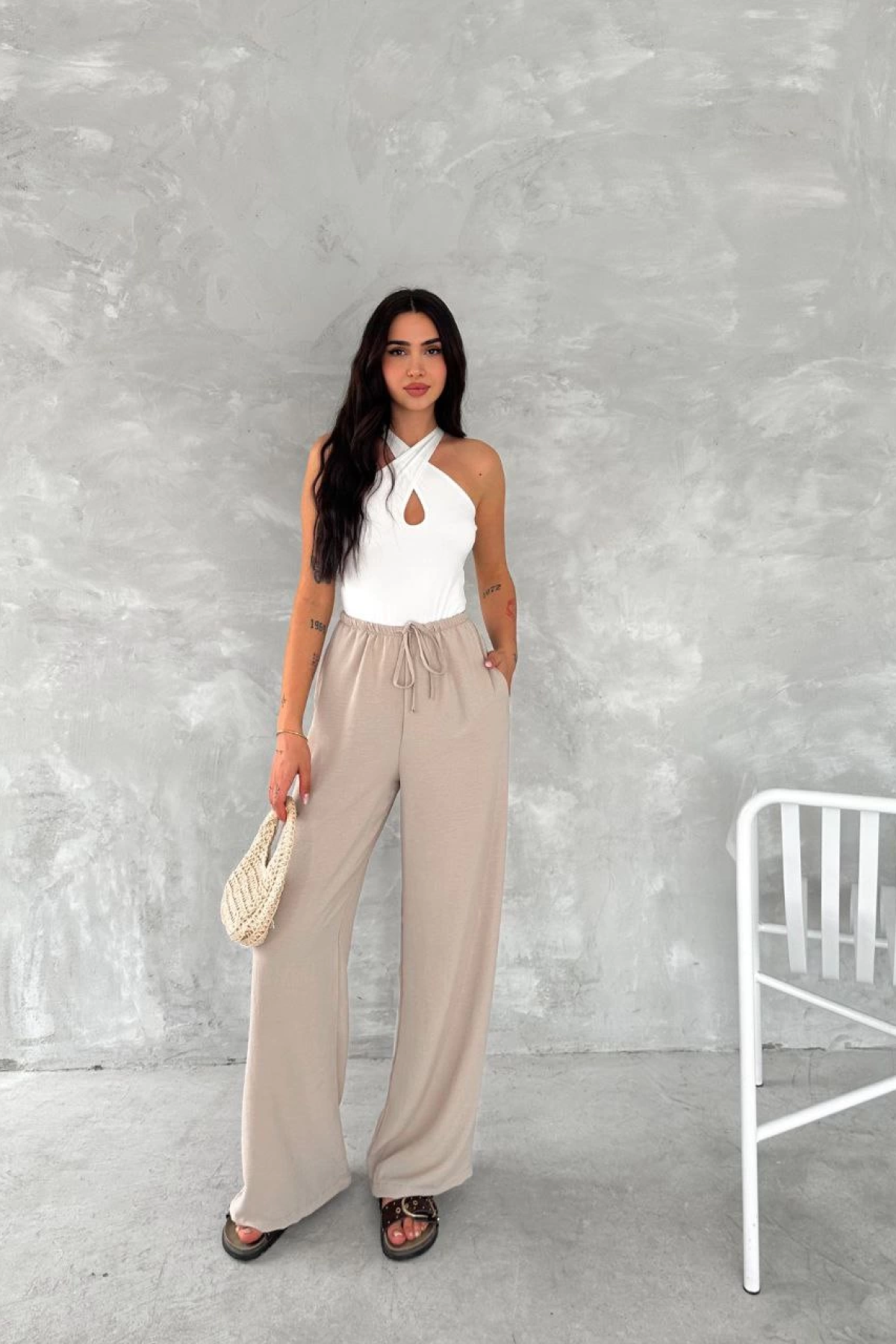 Velmora  Ayrobin Oversize   Pantalon - Bej -