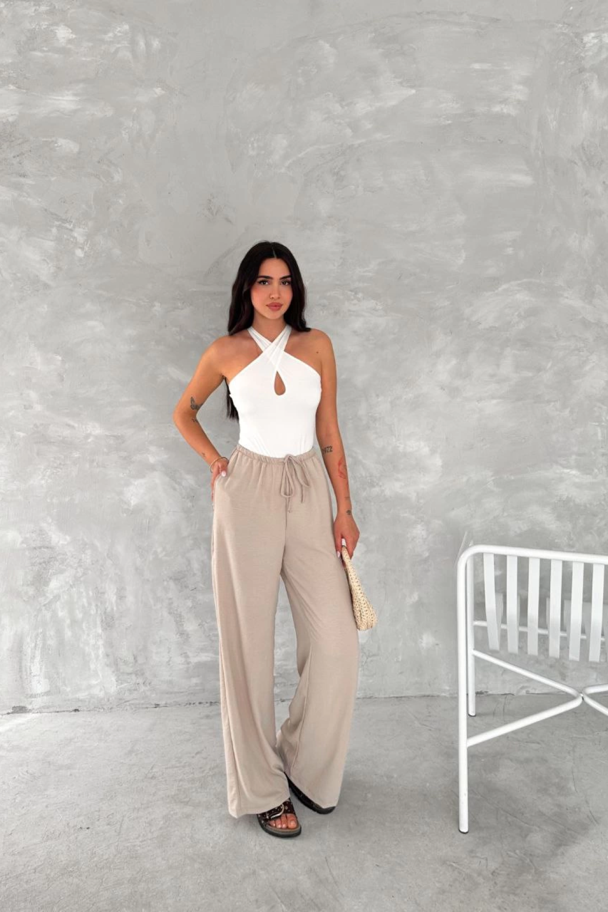 Velmora  Ayrobin Oversize   Pantalon - Bej -