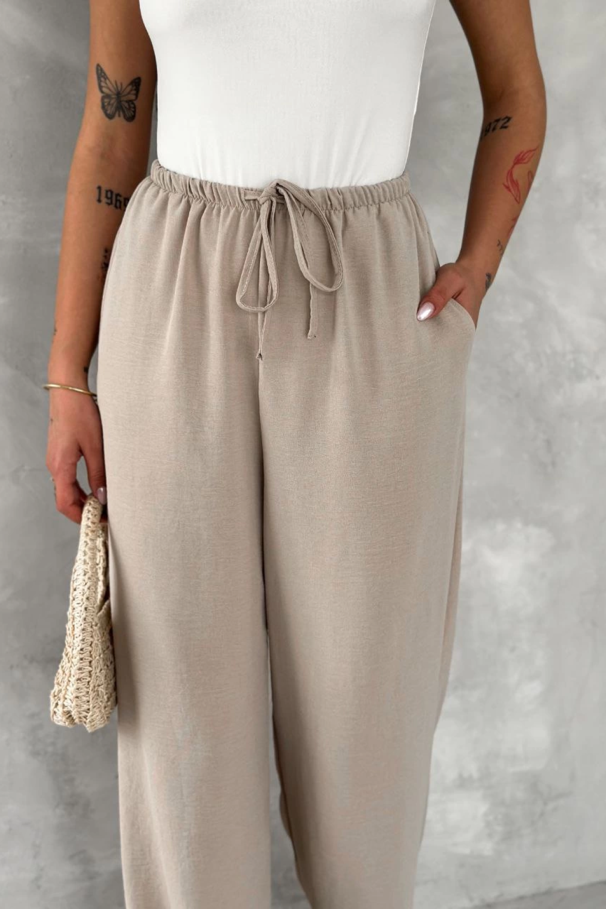 Velmora  Ayrobin Oversize   Pantalon - Bej -