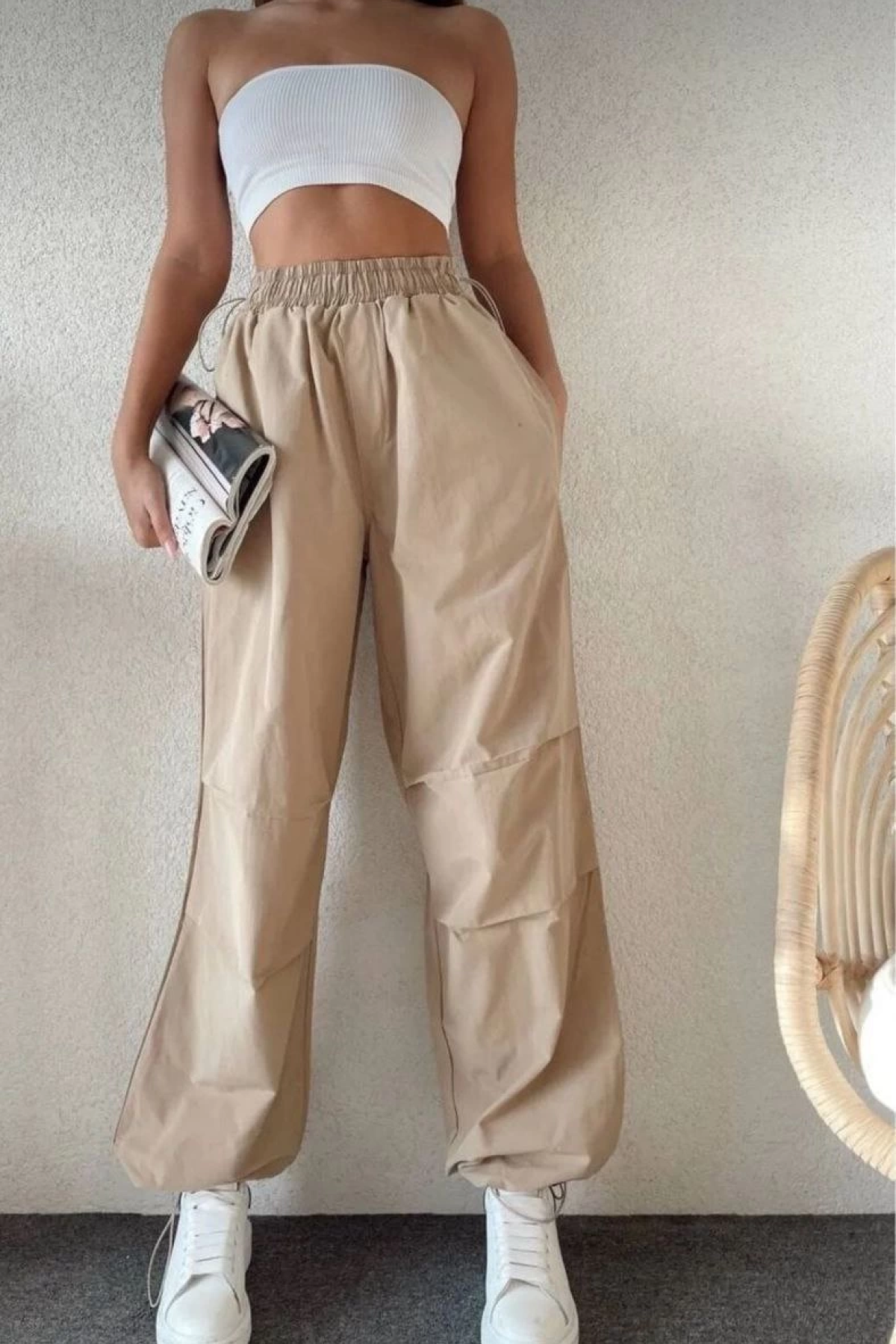 Velmora    Cepli Paraşut Pantalon - Bej -