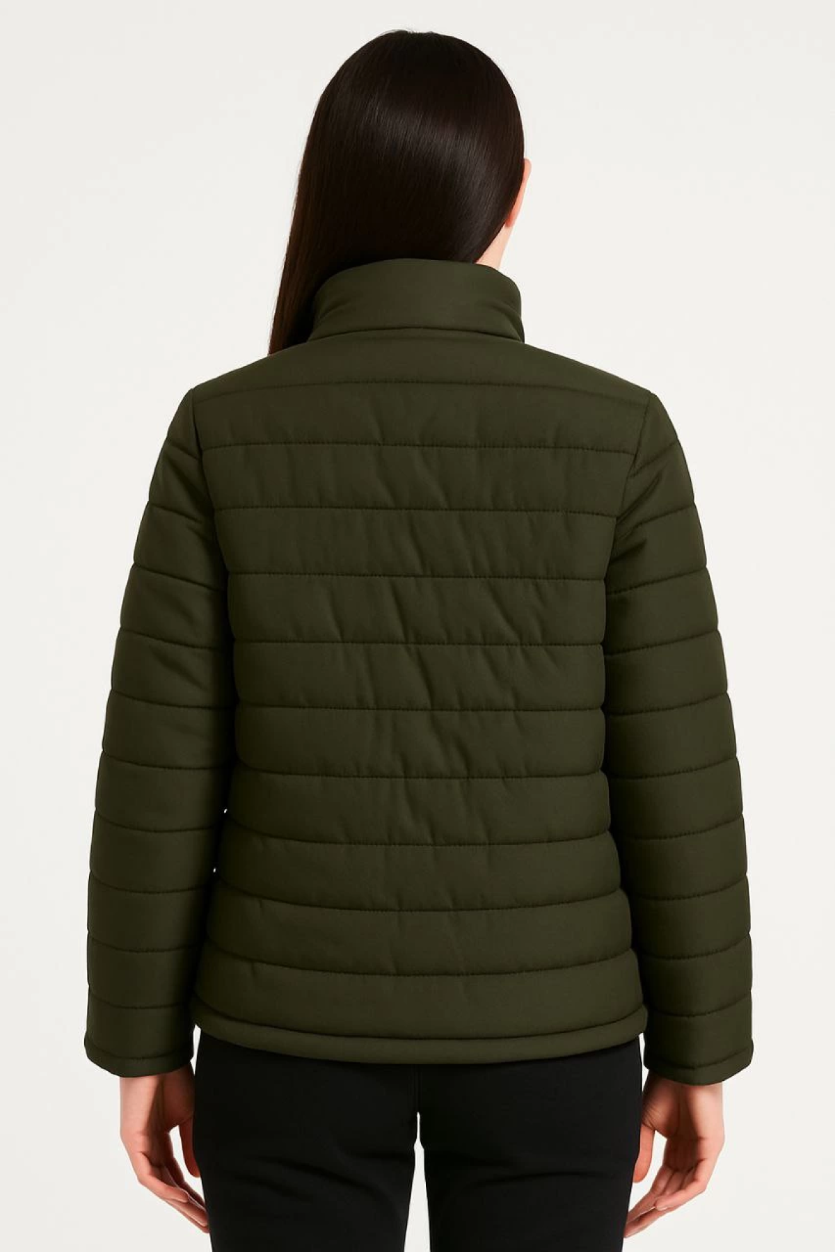 Velmora    Bomber Mont Ceket – Su İtici Kumaş, Kapitone Astarlı, Fermuarlı, Kışlık - Haki -