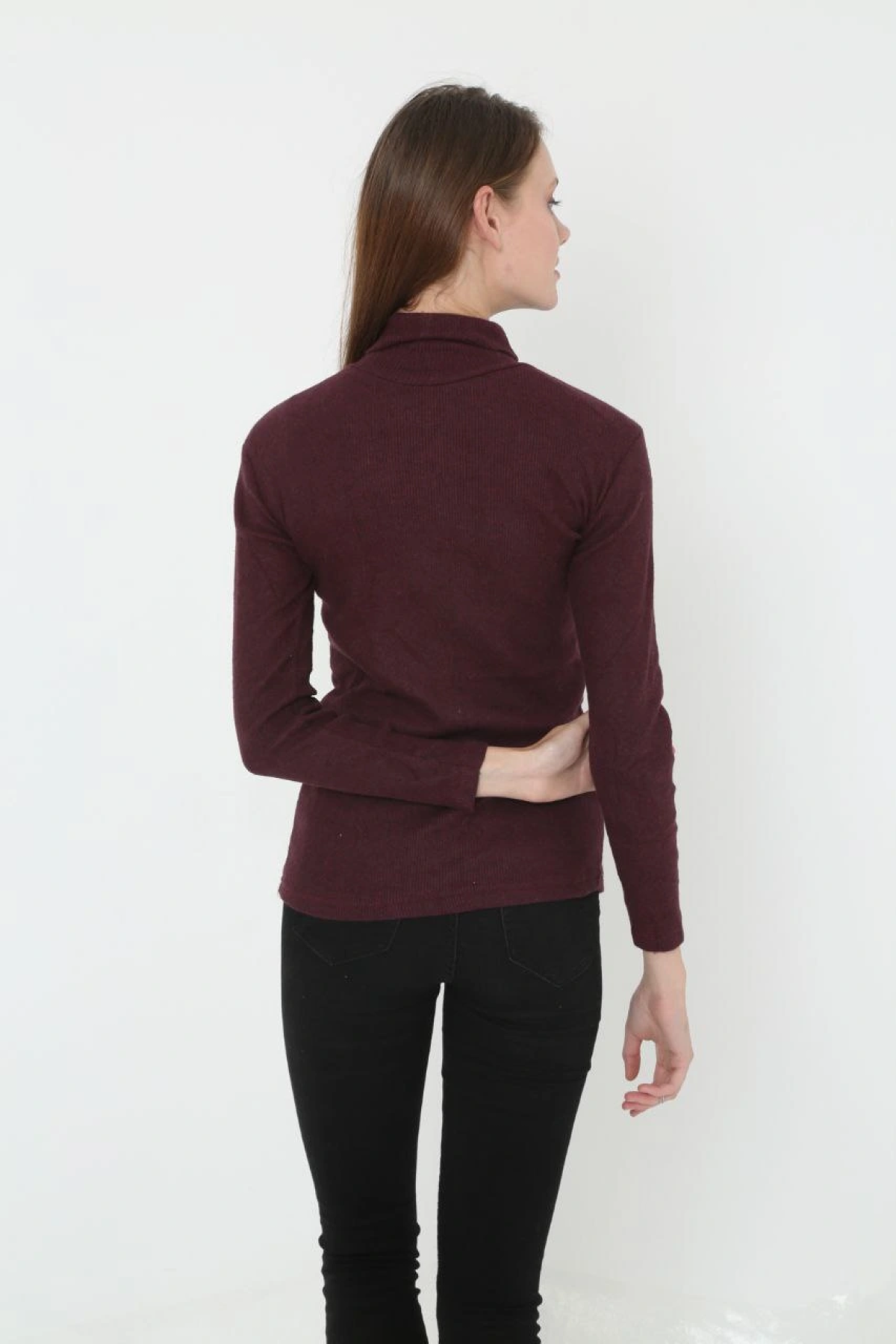 Velmora Tam Boğazlı Fitilli Likrali Koşkorse Badi - Bordo