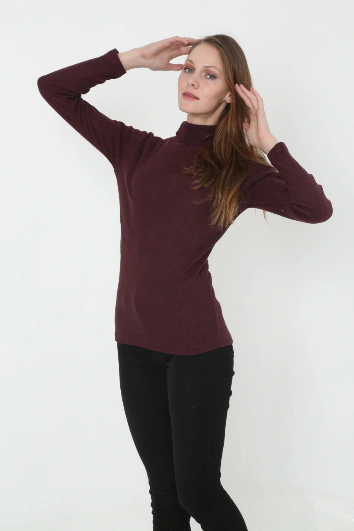 Velmora Tam Boğazlı Fitilli Likrali Koşkorse Badi - Bordo