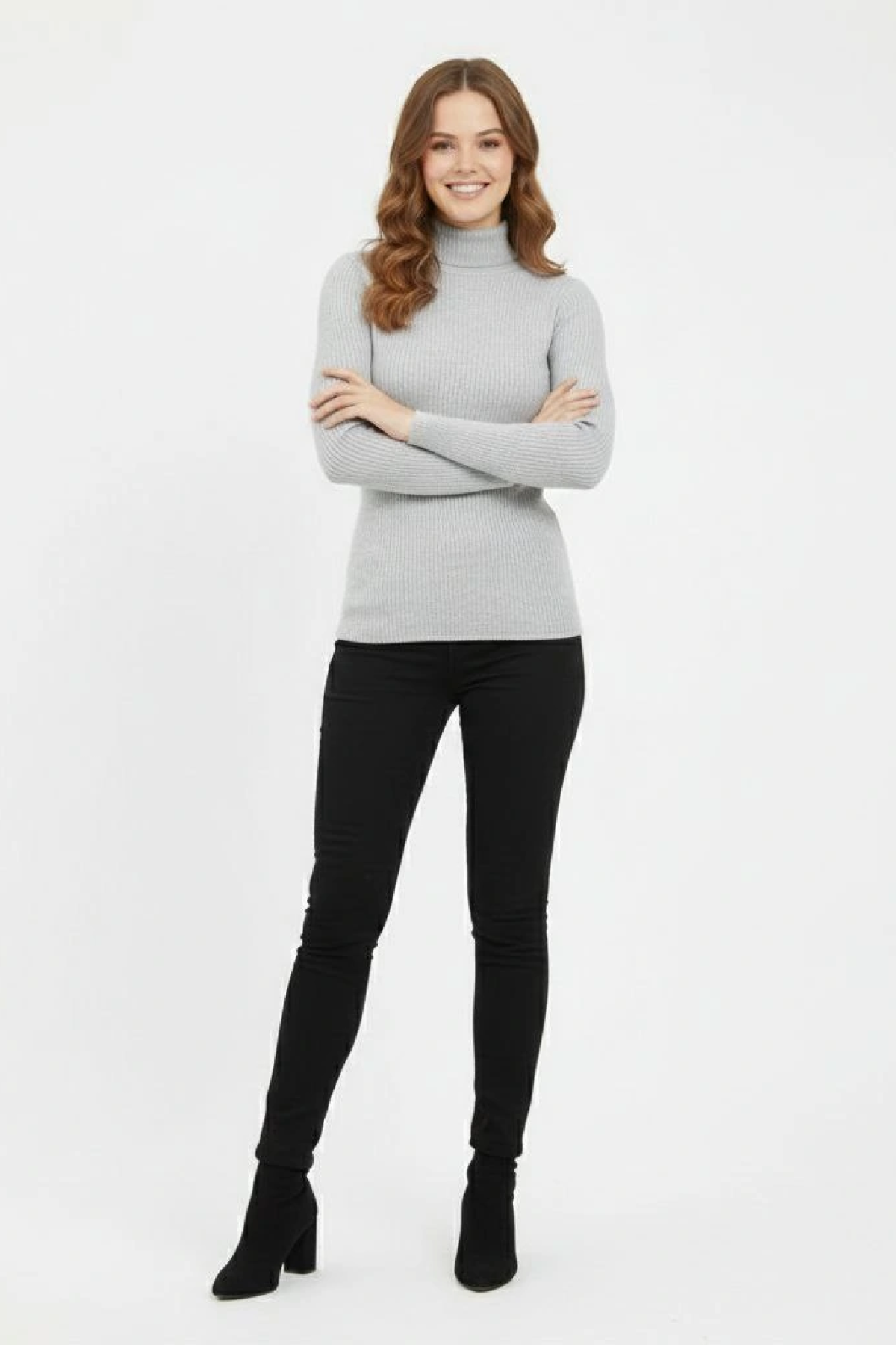 Velmora Tam Boğazlı Fitilli Likrali Koşkorse Badi - Gri