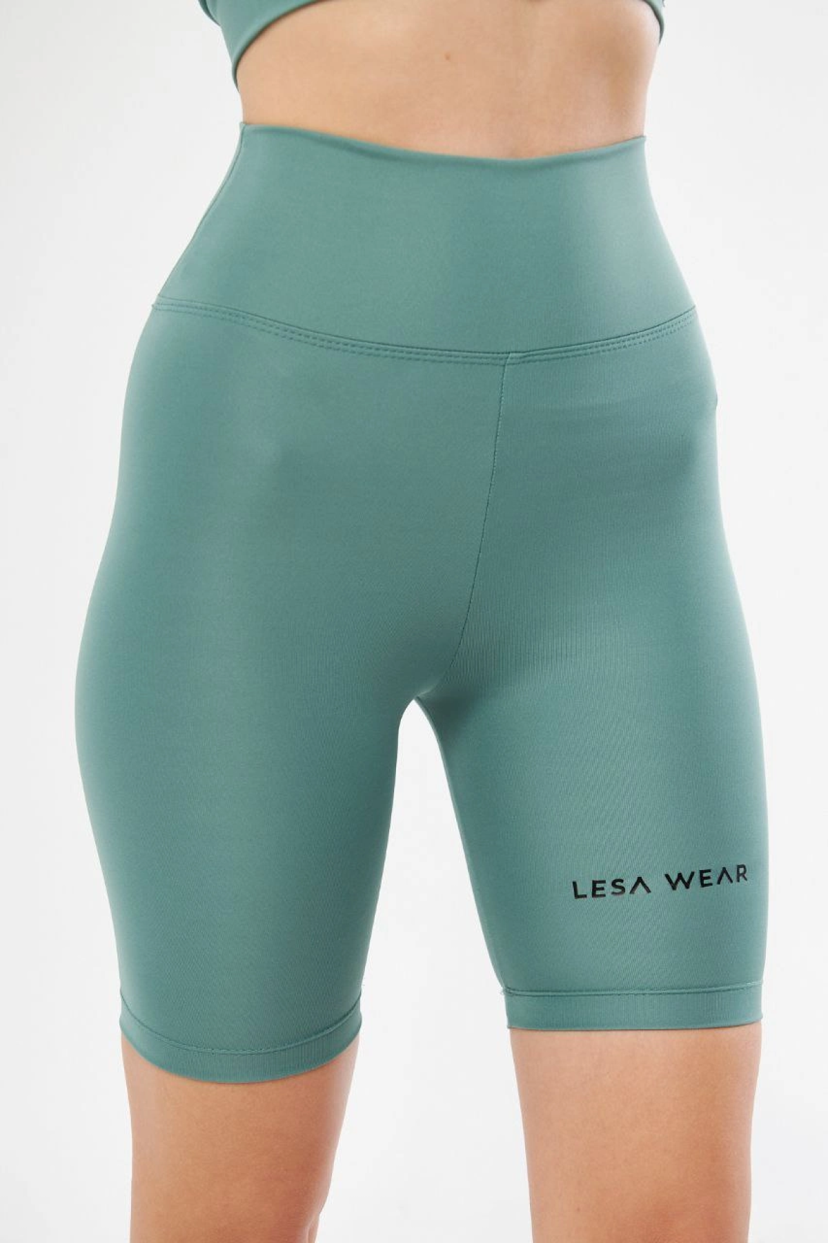 Yüksek Bel Biker Sporcu Şort - Mint Yeşili