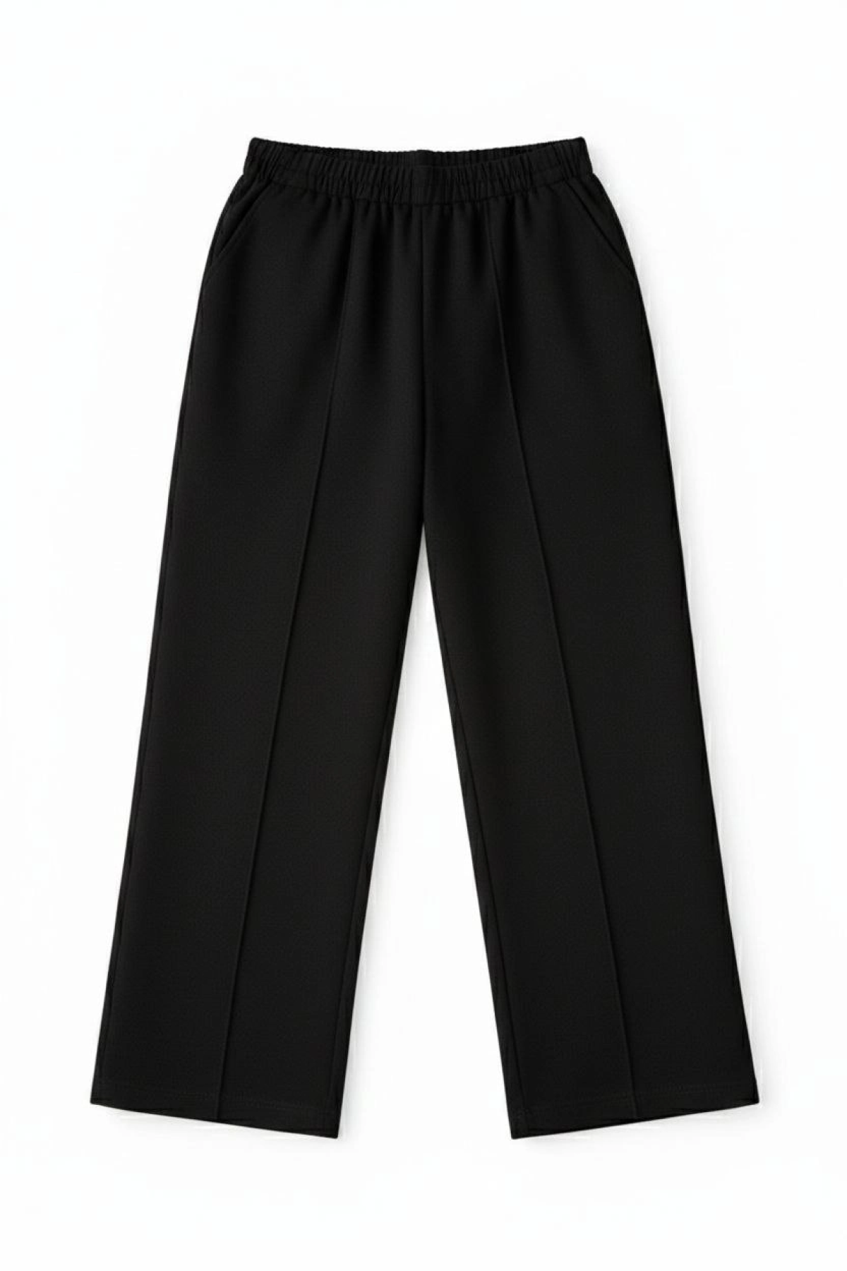 Osy Modal yumuşak dokulu Kumaş Tesettür Cepli Tunik Pantolon Takım - Siyah