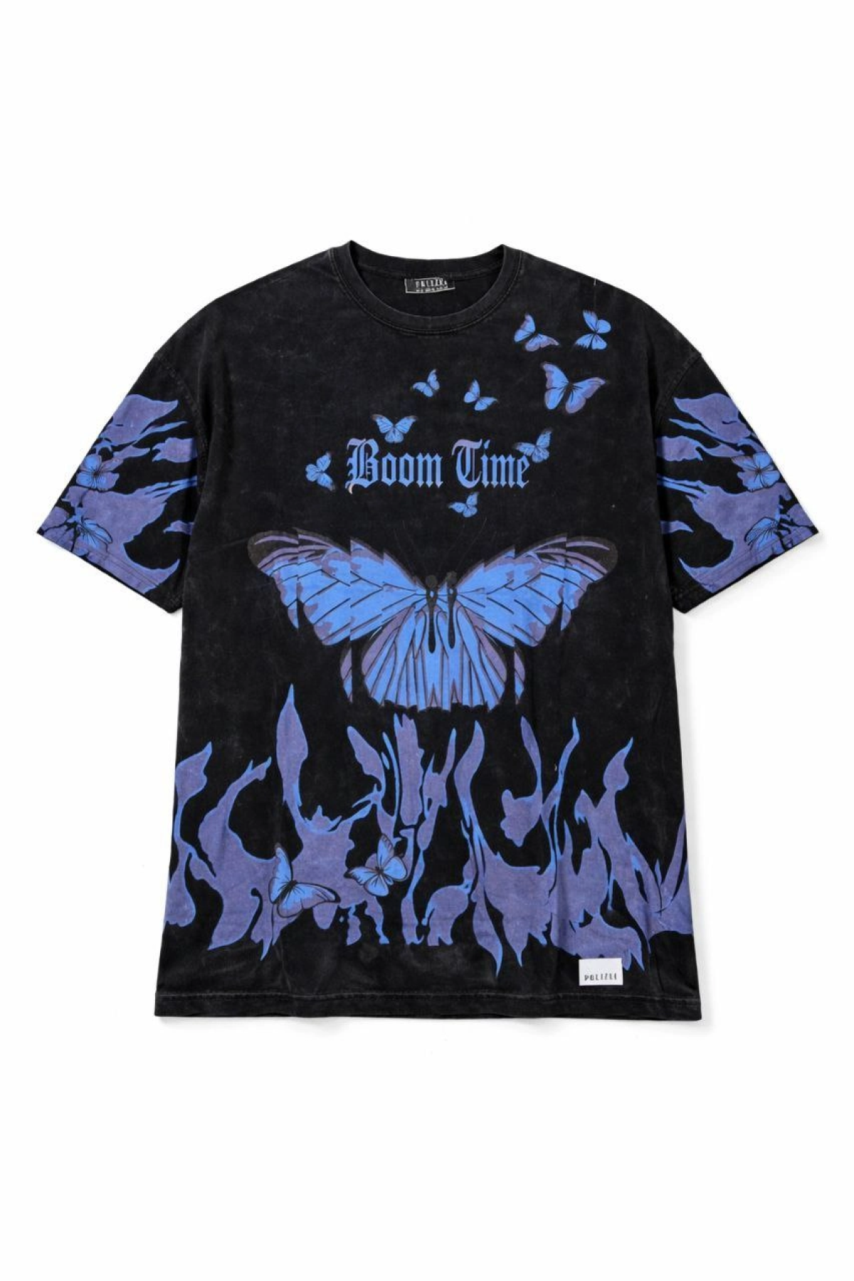 Kadın Asit Yıkamalı Oversize Tişört - Siyah