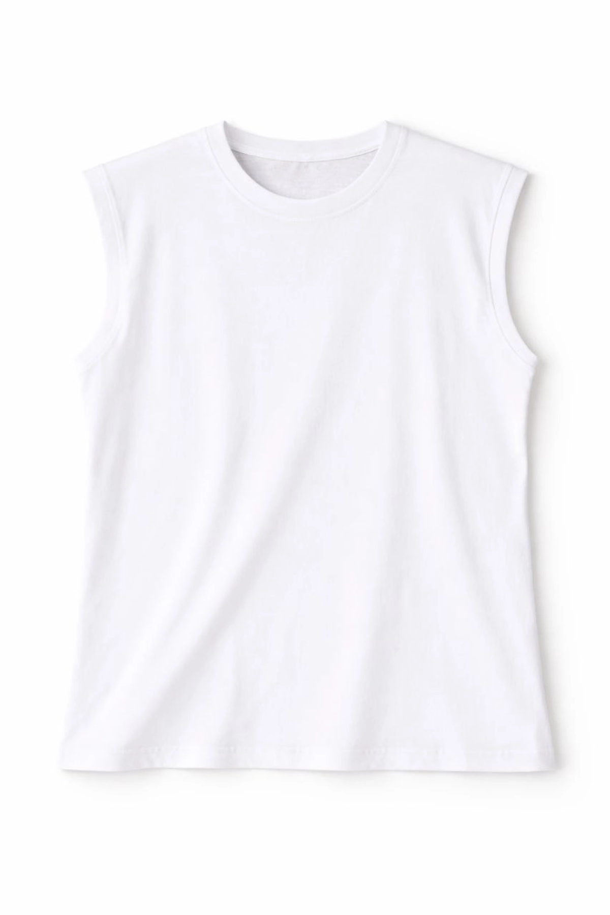 Oversize Kadın Atlet Salaş Kalıp Bisiklet Yaka Basic Yazlık Spor Bluz - Beyaz