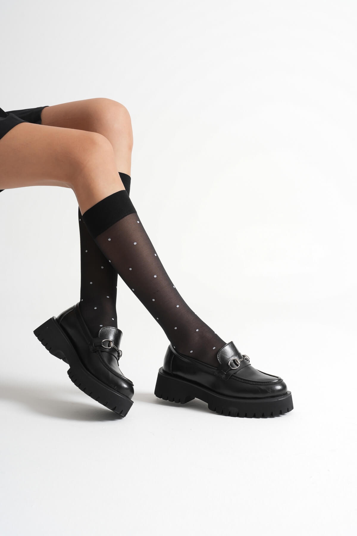 Aral Toka Detaylı Siyah Günlük Loafer Ayakkabı