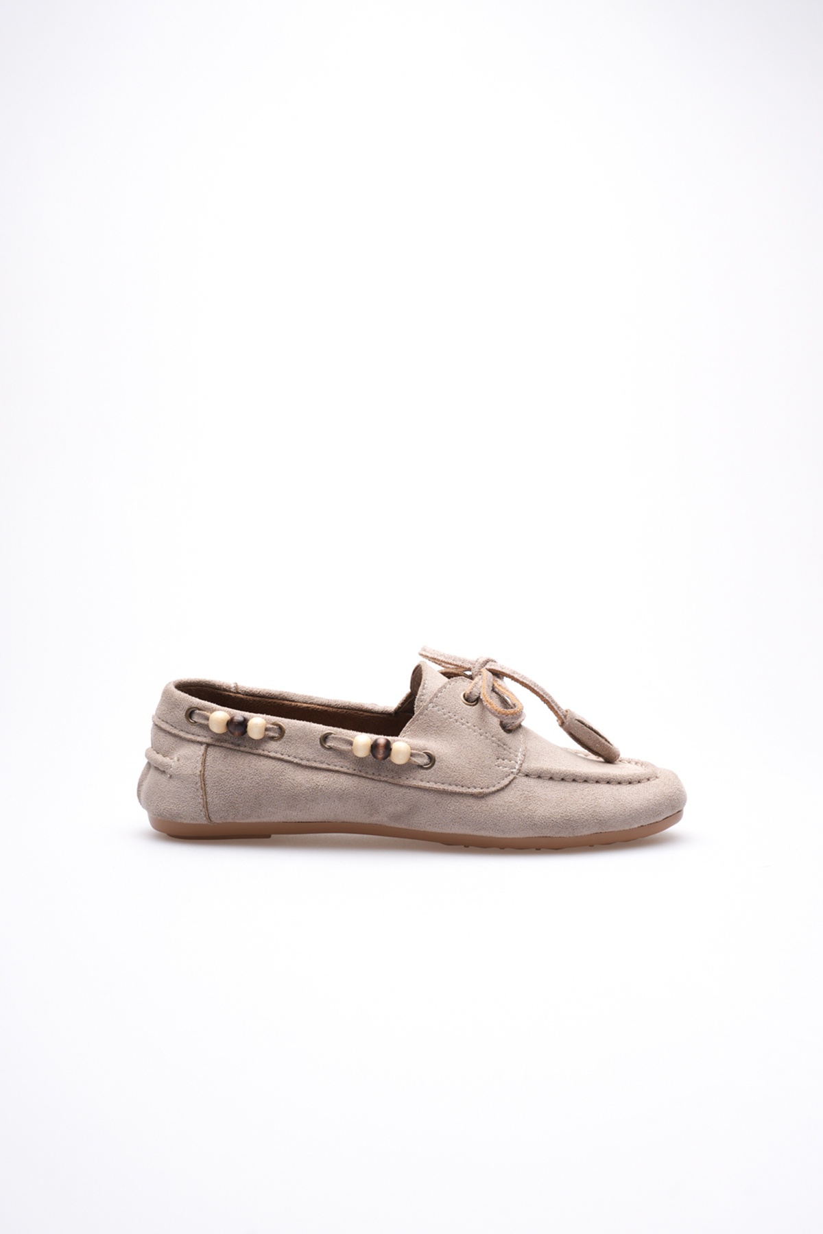 Siron Kadın Vizon Boncuklu Günlük Süet Ayakkabı