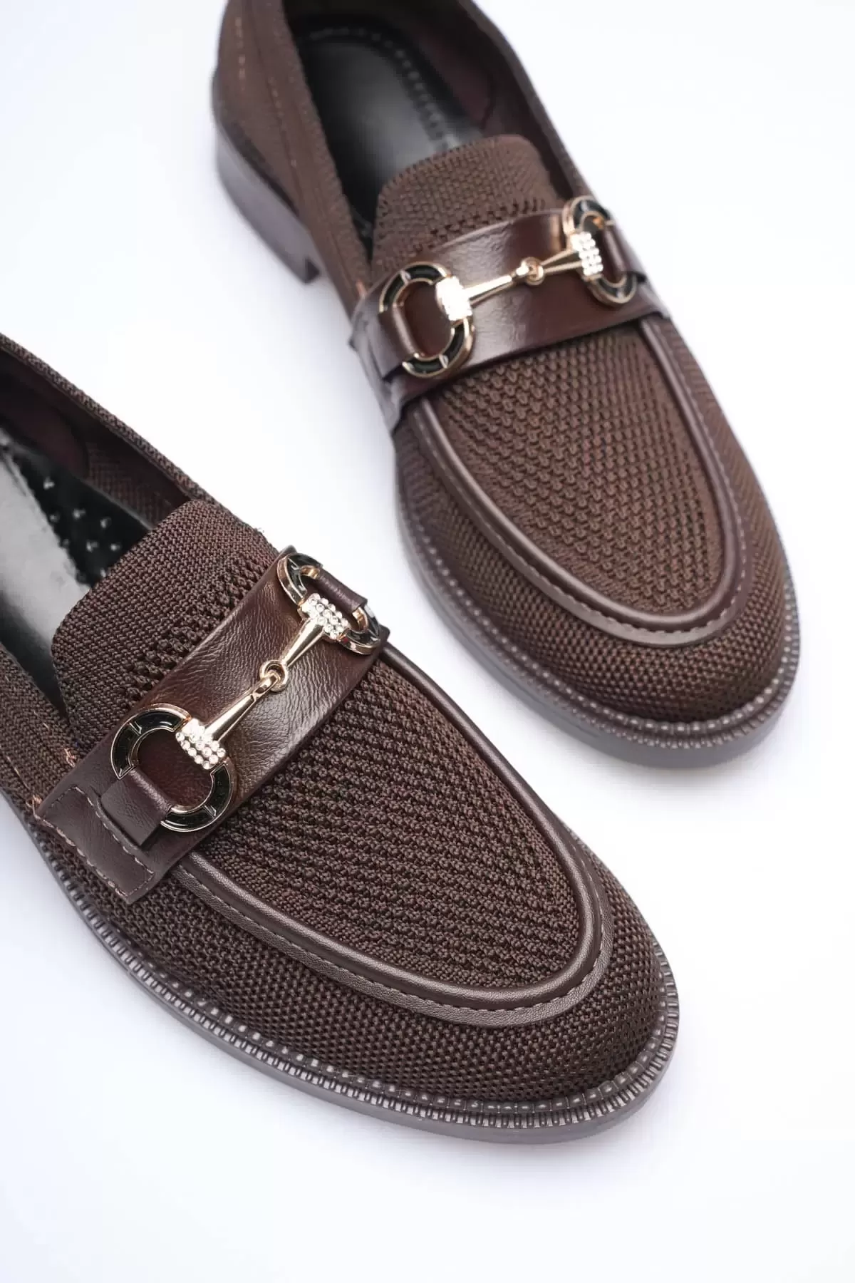 Acı Kahve Kadın Loafer Metal Tokalı Rahat Günlük Ayakkabı TR30MS02C