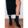 Kadın Siyah Çorap Çizme Kısa Çizme