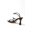 Kadın Yazlık Siyah Suni Deri Topuklu Ayakkabı