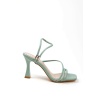 Kadın Yazlık Yeşil Suni Deri Topuklu Ayakkabı
