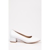 Kadın Beyaz Kısa Topuklu Stiletto Ayakkabı Çanta Takımı
