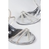 Gümüş Rugan Hafif Platformlu Taş İşlemeli Abiye Ayakkabı