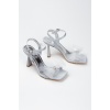 Kadın Özel Üretim 9 cm Topuklu Ayakkabı Gümüş