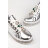 Kadın Taş Detay Sneakers Gümüş