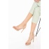 Kadın Yazlık 10 cm Nude İnce Topuklu Platformlu Ayakkabı