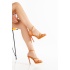 Kadın Yazlık 10 cm Turuncu İnce Topuklu Platformlu Ayakkabı