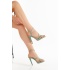Kadın Yazlık 10 cm Yeşil İnce Topuklu Platformlu Ayakkabı
