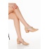Kadın Nude Taşlı Karnıyarık Kısa Topuklu Stiletto