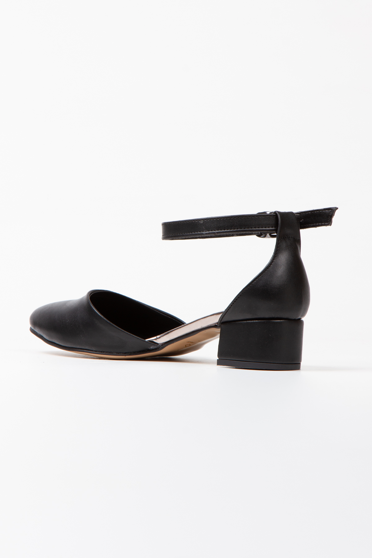Kadın Siyah Karnıyarık Kısa Topuklu Ayakkabı Çanta Takımı