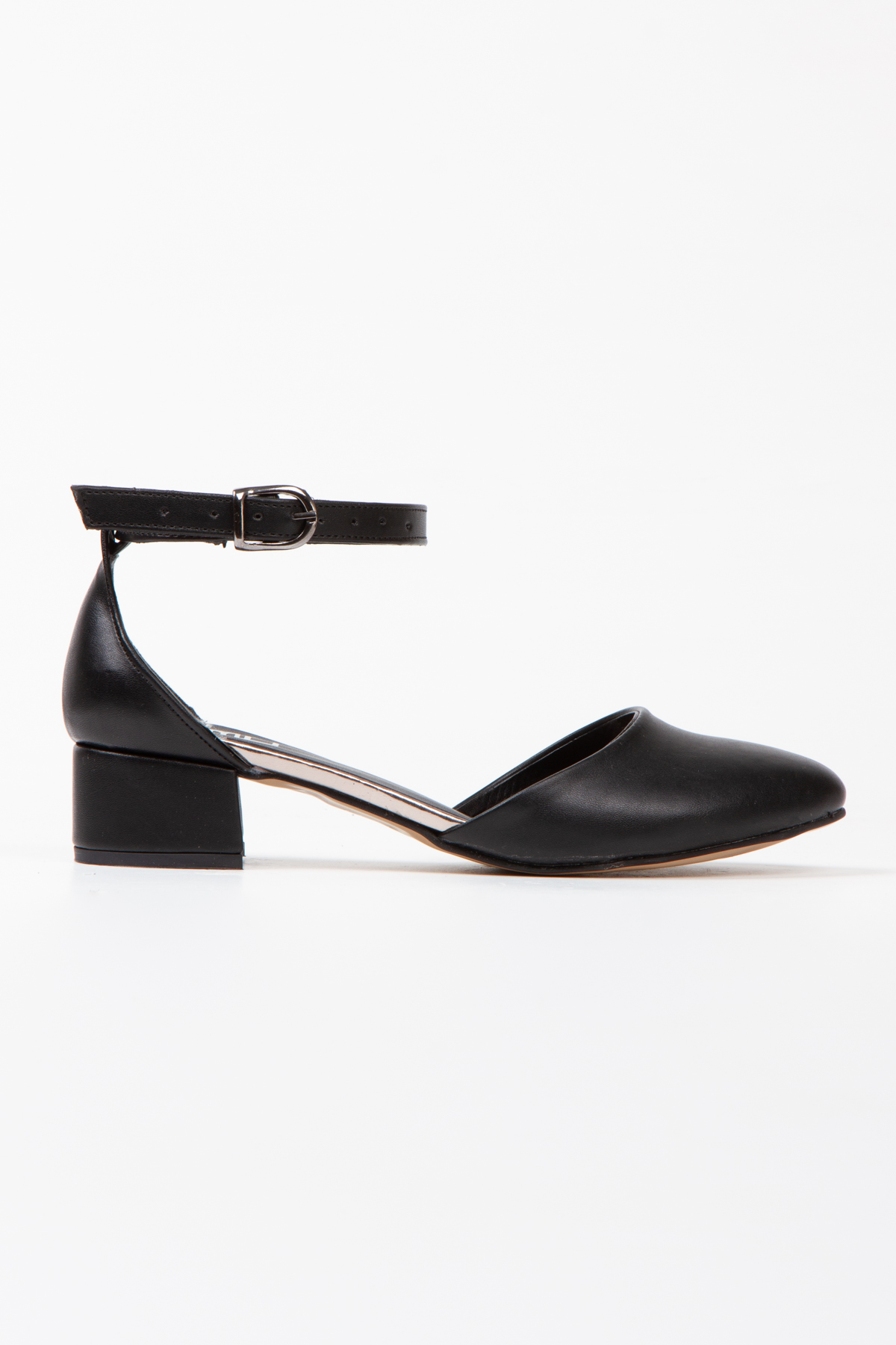 Kadın Siyah Karnıyarık Kısa Topuklu Ayakkabı Çanta Takımı