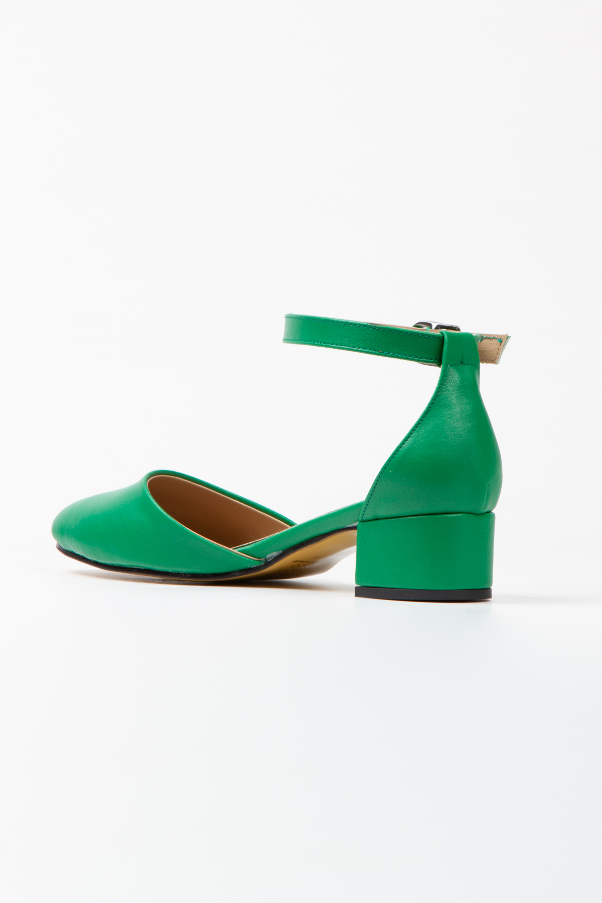 Kadın Yeşil Kısa Topuklu Karnıyarık Ayakkabı