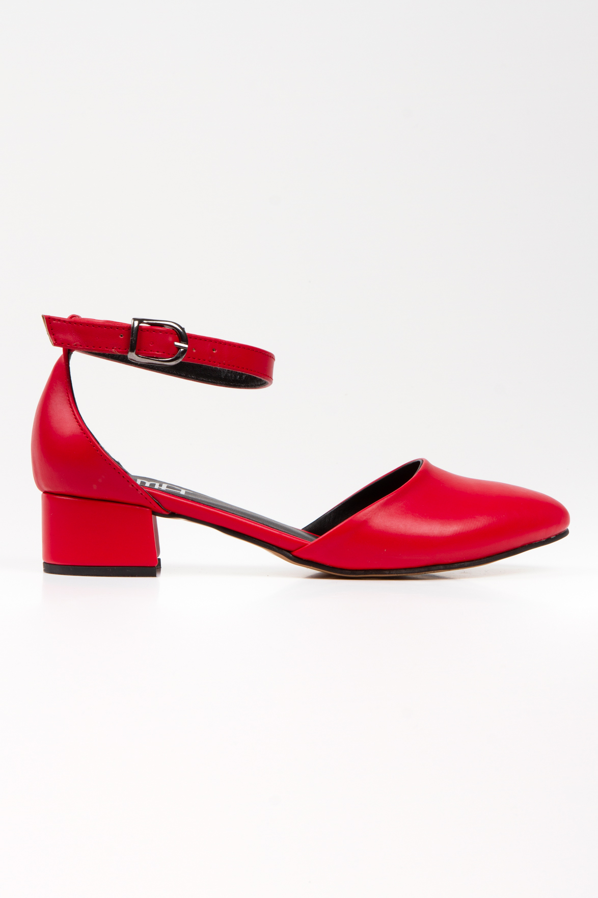 Kadın Kırmızı Kısa Topuklu Karnıyarık Ayakkabı
