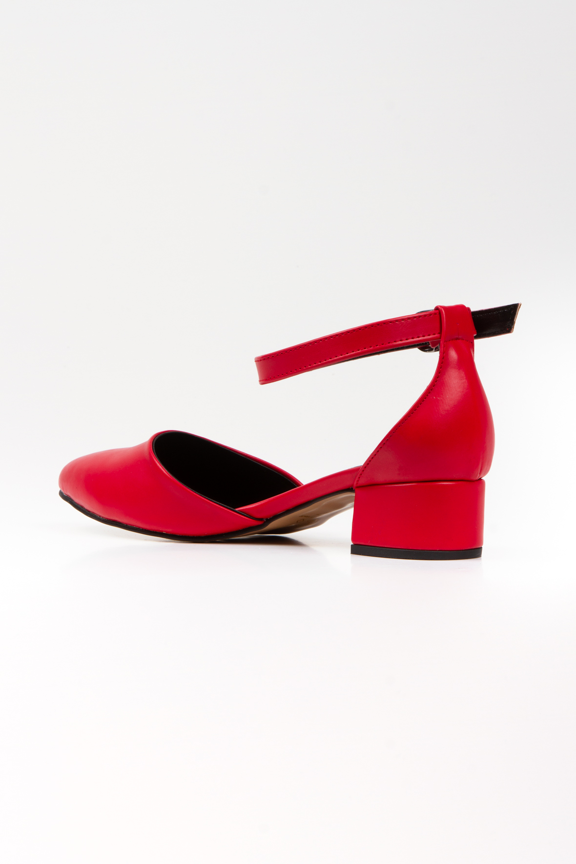 Kadın Kırmızı Kısa Topuklu Karnıyarık Ayakkabı