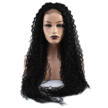Afro Dalga Fiber Sentetik Tül Peruk / Siyah  (CLZ)