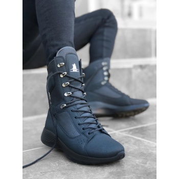 CLZ946 Bağcıklı Siyah Nubuk Yüksek Taban Boksör Unisex Spor Postal Bot