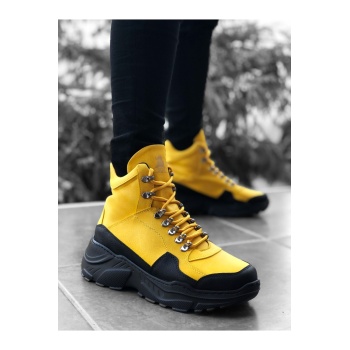 CLZ946  SarıSiyah Renk Uzun Bağcıklı  Bot