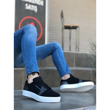 CLZ946 Bağcıklı Siyah Ekose Beyaz Taban Spor Klasik Erkek Ayakkabı