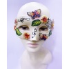 Kelebek ve Çiçek İşlemeli Venedik Maskesi Kırmızı Renk 10x18 cm (CLZ)
