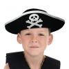 Gümüş Şeritli Çocuk Boy Yayvan Korsan Şapkası (CLZ)