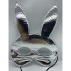 Gümüş Renk Kumaş Malzemeden İmal Tavşan Maskesi 25X17 cm (CLZ)
