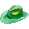 Neon Hologramlı Kovboy Model Parti Şapkası Yeşil Yetişkin 39X36X14 cm (CLZ)