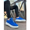CLZ946  Kalın Süet Yüksek Taban Fermuarlı Mavi Erkek Ayakkabı