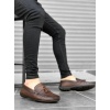 CLZ946 İçi Dışı Hakiki Deri Püsküllü Kahverengi Klasik Erkek Corcik Ayakkabısı