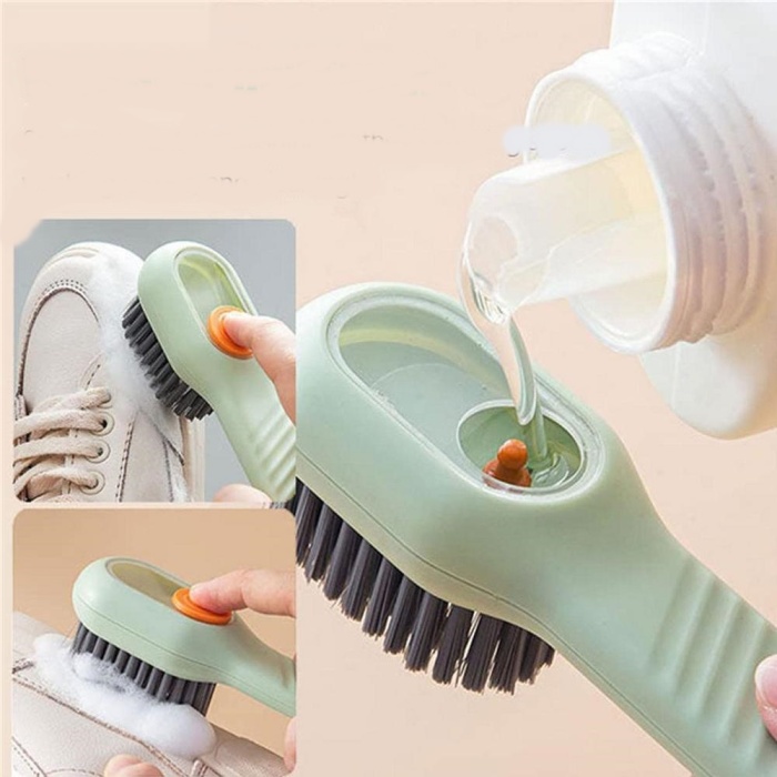 Deterjan Hazneli Süet Bot Ayakkabı Temizleme Fırçası Mutfak Banyo Fırçası Çok Amaçlı (CLZ)