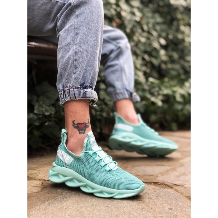 CLZ946 Phantom Yüksek Taban Tarz Sneakers Mint Yeşil Erkek Spor Ayakkabısı