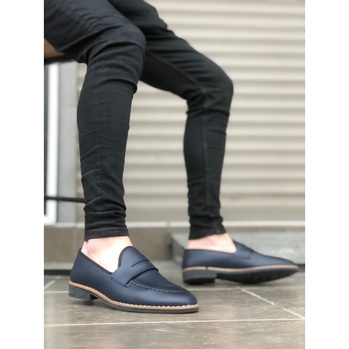 CLZ946 Corcik Lacivert Cilt Klasik Erkek Ayakkabısı