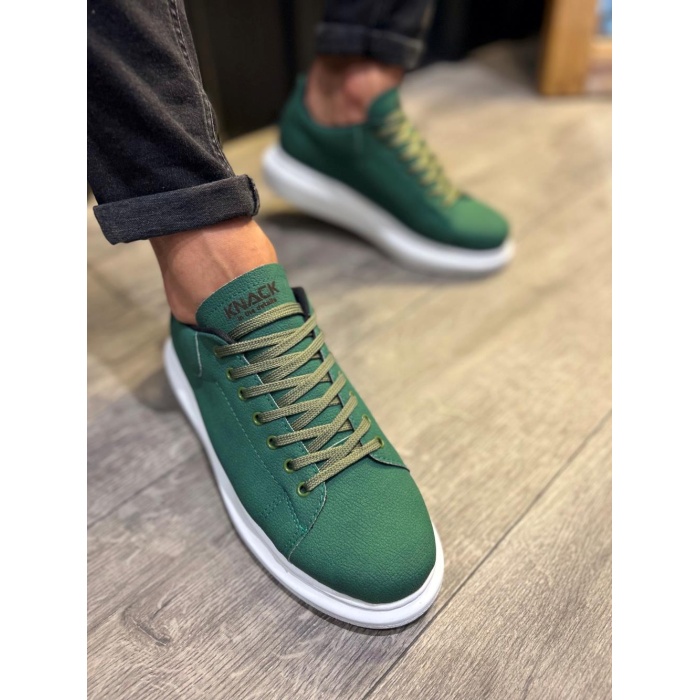 CLZ952  Yüksek Taban Günlük Ayakkabı  Yeşil (Beyaz Taban)