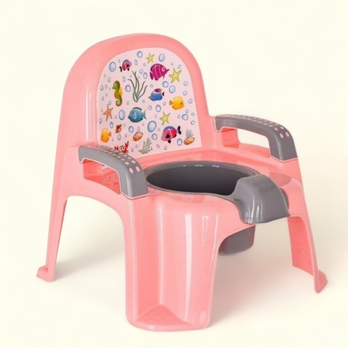Tutma Kollu Afacan Lazımlık, Kaydırmaz Çocuk Lazımlığı, Tuvalet Alıştırma Lazımlığı (Pembe)